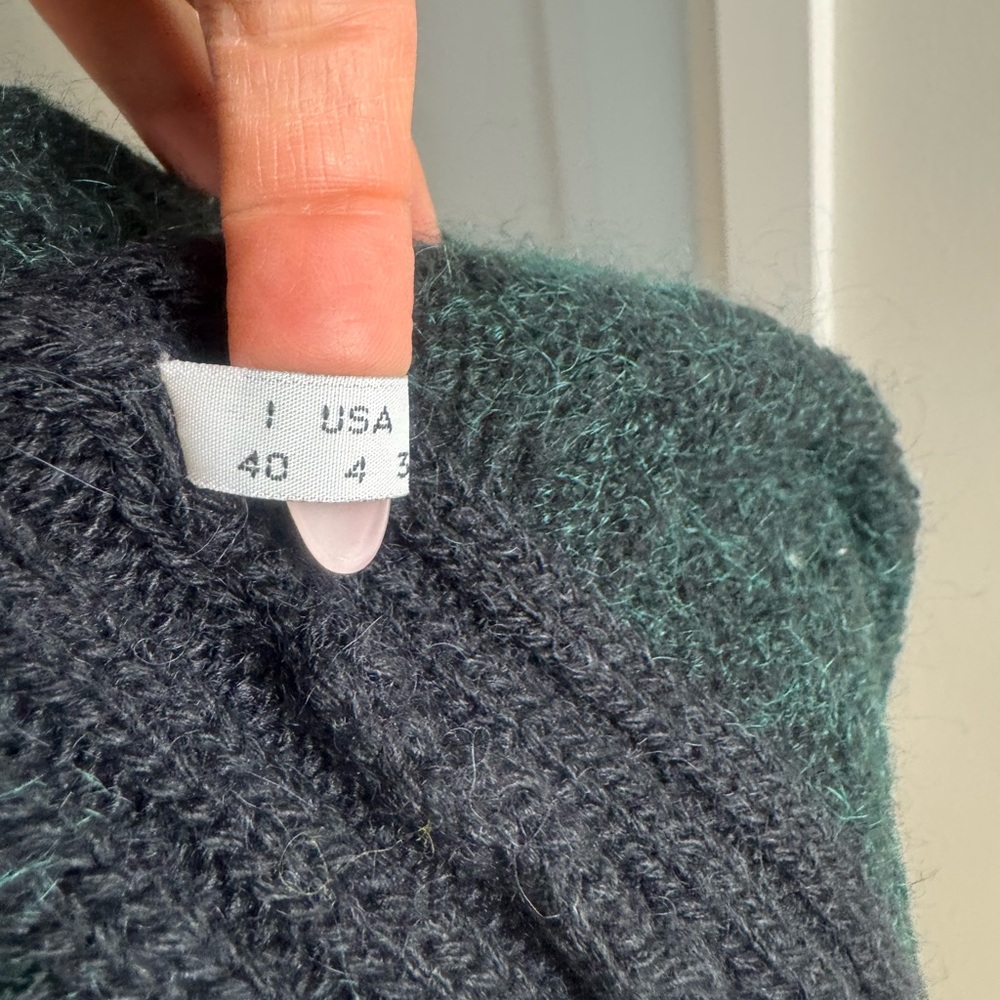 SEE BY CHLOE Green and Black Wool Mohair Zip Cardigan Sweater US 4 - Picture 6 of 8
